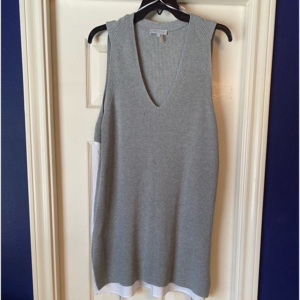 State color block gray and white summer sleeveless tunic sweater. Like new.